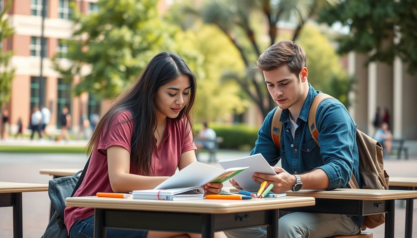 Students working in research laboratory